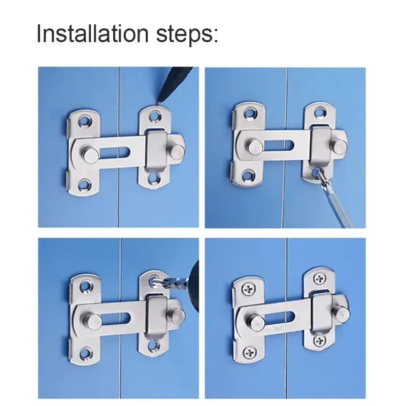 1/2/3Pcs New Hot Selling Stainless Steel Sliding Barn Door Lock Hardware Gate Latches, Window Closet, Matte Black Silvery Latch