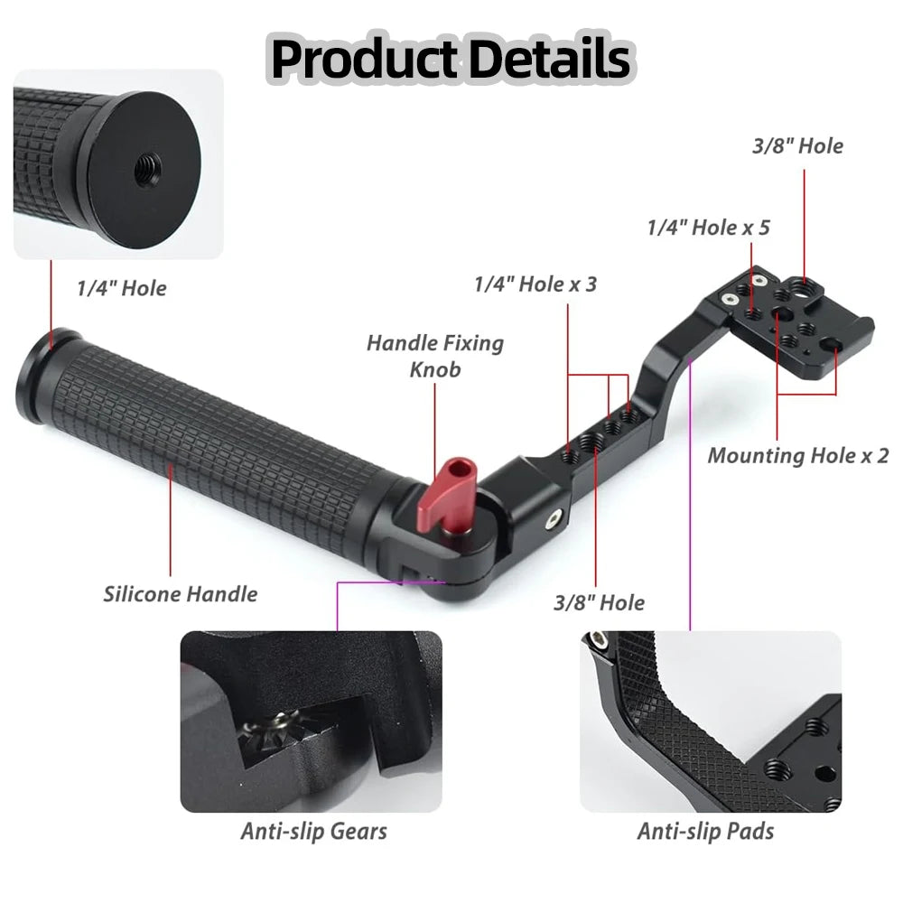 Gimbal Adjustable Handle Grip for DJI Ronin S SC RSC2 Stabilizer Handgrip Extension Bracket for Video Light Microphone Monitor