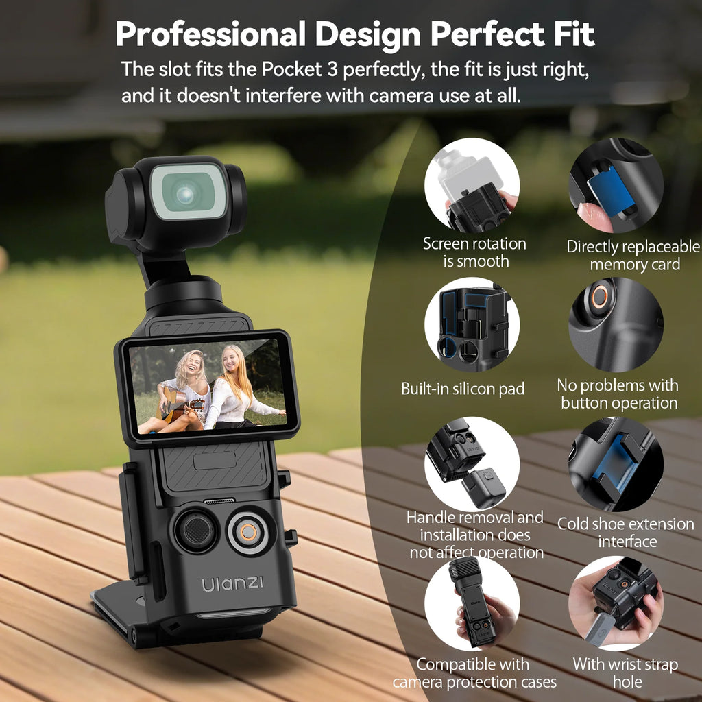 Ulanzi PK15 Pocket 3 4 Magnetic Mount Stand Frame For DJI OSMO Pocket 3 4 Accessory With Clod Shoe For Car Hoods Vlog Video Shoo