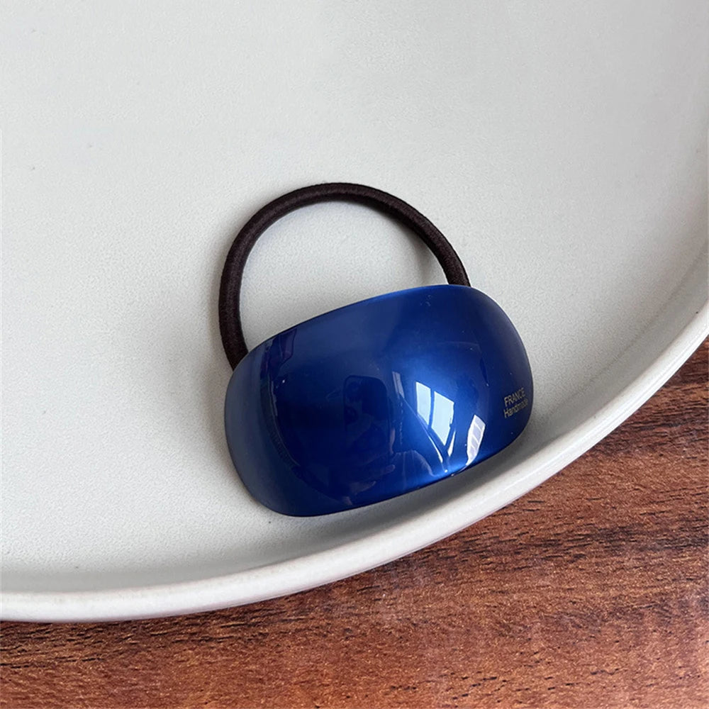 Simple Oval Acetate Hair Rope Daily Commuter Hair Tie Elastic Ponytail Rubber Band for Women Hair Ring Hair Accessories