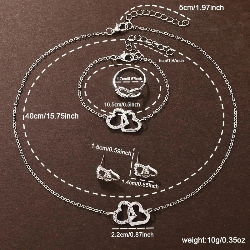 6PCS elegant ladies' round dial quartz watches with bracelet accessories set, suitable for daily wear