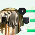 Garden Tool Organizer Wall Mounted Heavy Duty Garage Storage Rack Shovel Rake Holder Space Saving Rustproof Black Iron Hanger