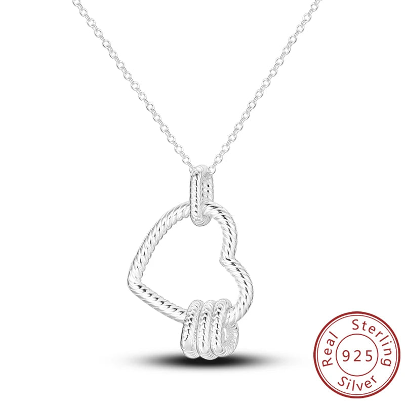 Necklace 925 Sterling Silver Butterfly Love Heart Bear Classic Simple Adjustable Necklace For Women Girl Fashion Jewelry Gifts