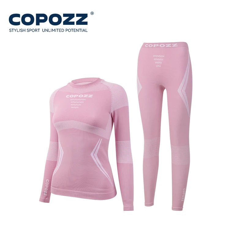 COPOZZ Winter Ski Thermal Underwear Sets Men Women Sweatwicking Breathable Quick Dry Tracksuit Ski Thermo Underwear Long Johns