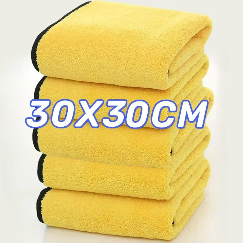 Clearance_1/3/5PCS Microfiber Cleaning Towel Thicken Soft Drying Cloth Car Body Washing Towels Double Layer Clean Rags Car Acces
