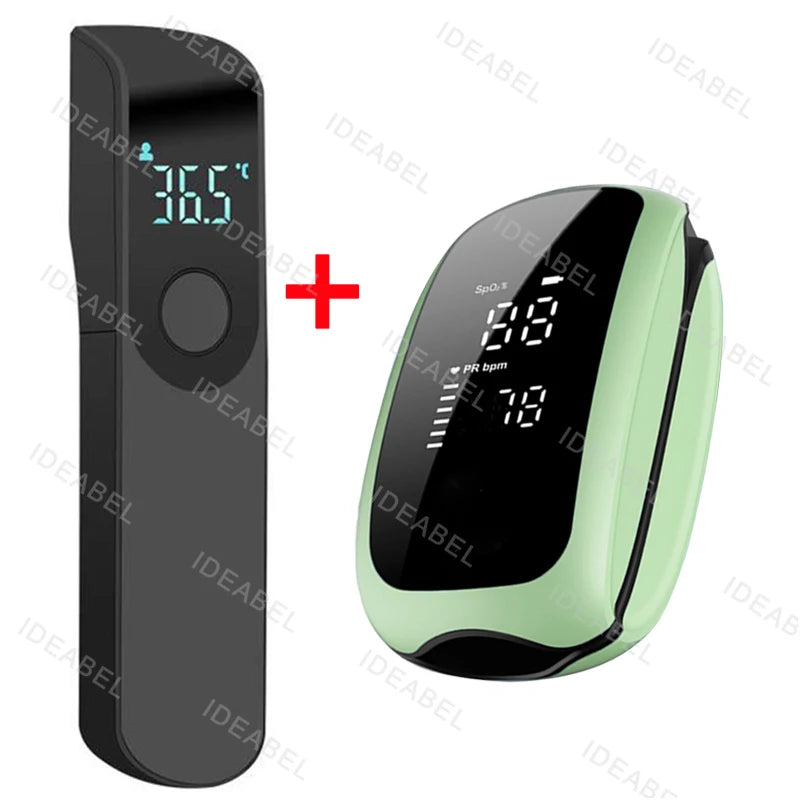 Rechargeable Oximeter Infrared Fever Thermometer Digital LCD Infant Adult Non-contact Laser Body Temperature Ear Thermometer