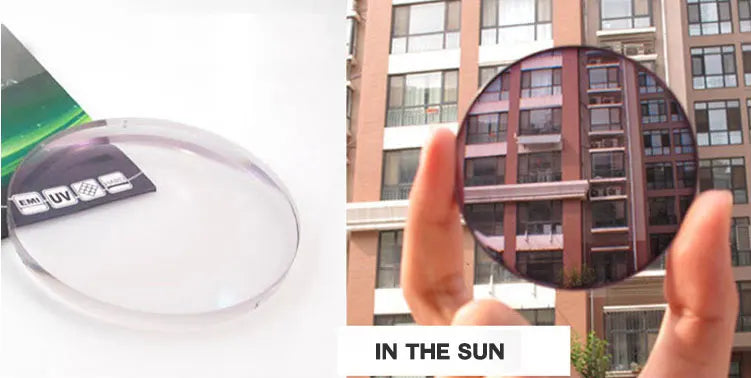 Photochromic Optical Lens Grey A Pair Prescription Aspheric Myopia Presbyopia Scratch-Resistant 1.56 Index Color Eyeglasses