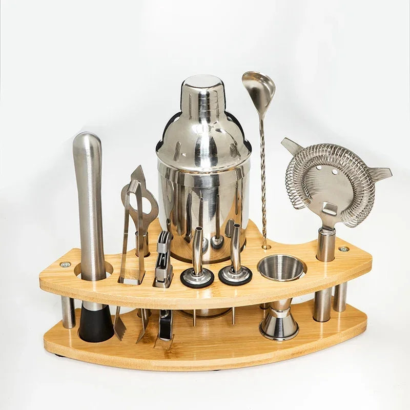 1/3/6/9/11pcs Cocktail Shaker Set Stainless Steel Bartender Kit Cocktail Mixer Wine Martini Boston Shaker Party Bar Tools