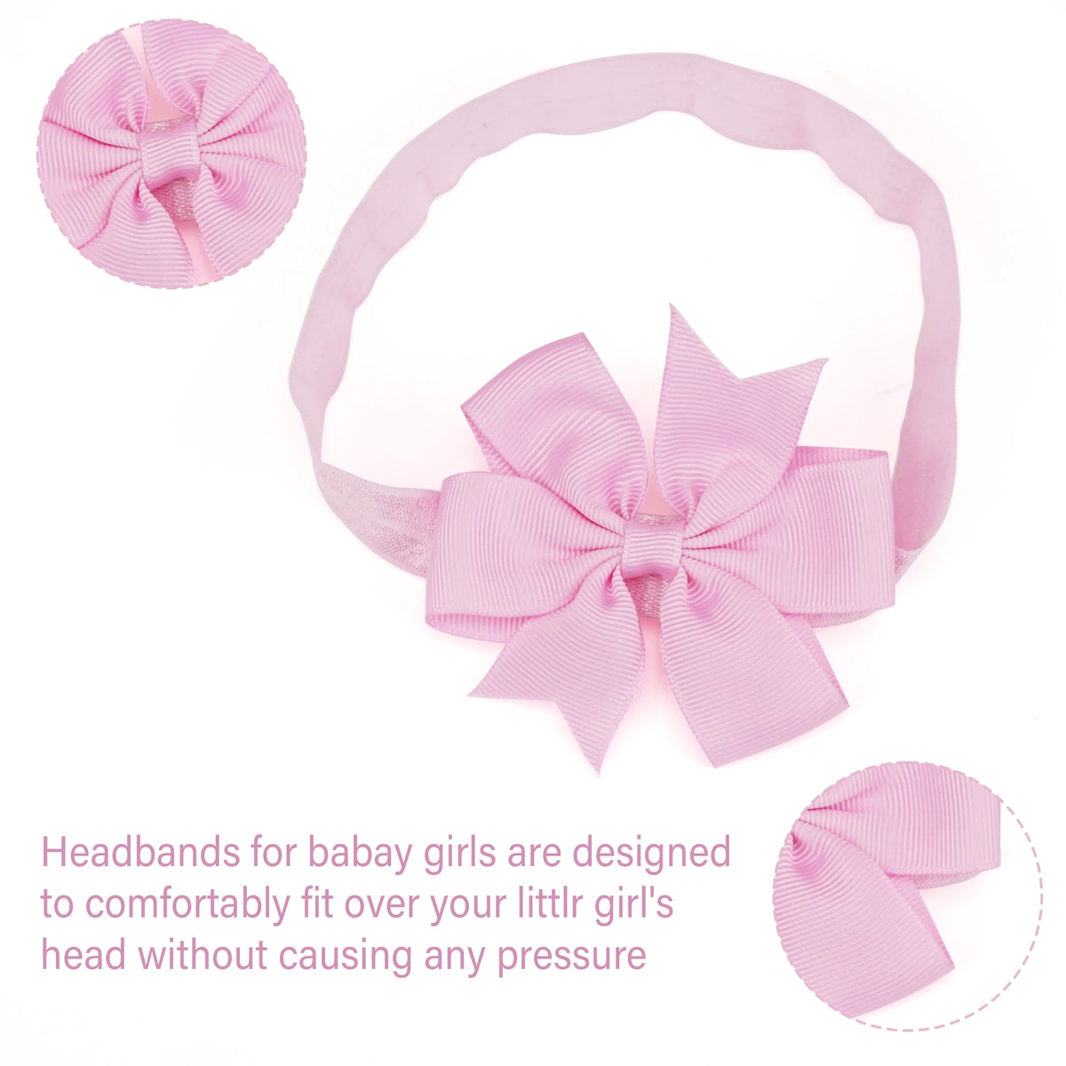 10 Pieces Baby Girls Headbands 3 Inch Grosgrain Ribbon Hair Bows Headbands for Baby Girls Infants Kids and Toddler