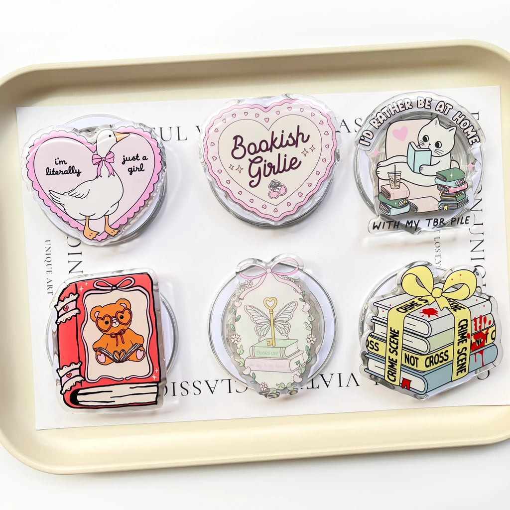 Magnetic Acrylic Phone Grip Socket Book Lover Gift E-book Poppings Griptok Kindle Accessories for Bookish Merch Gift Book Lover