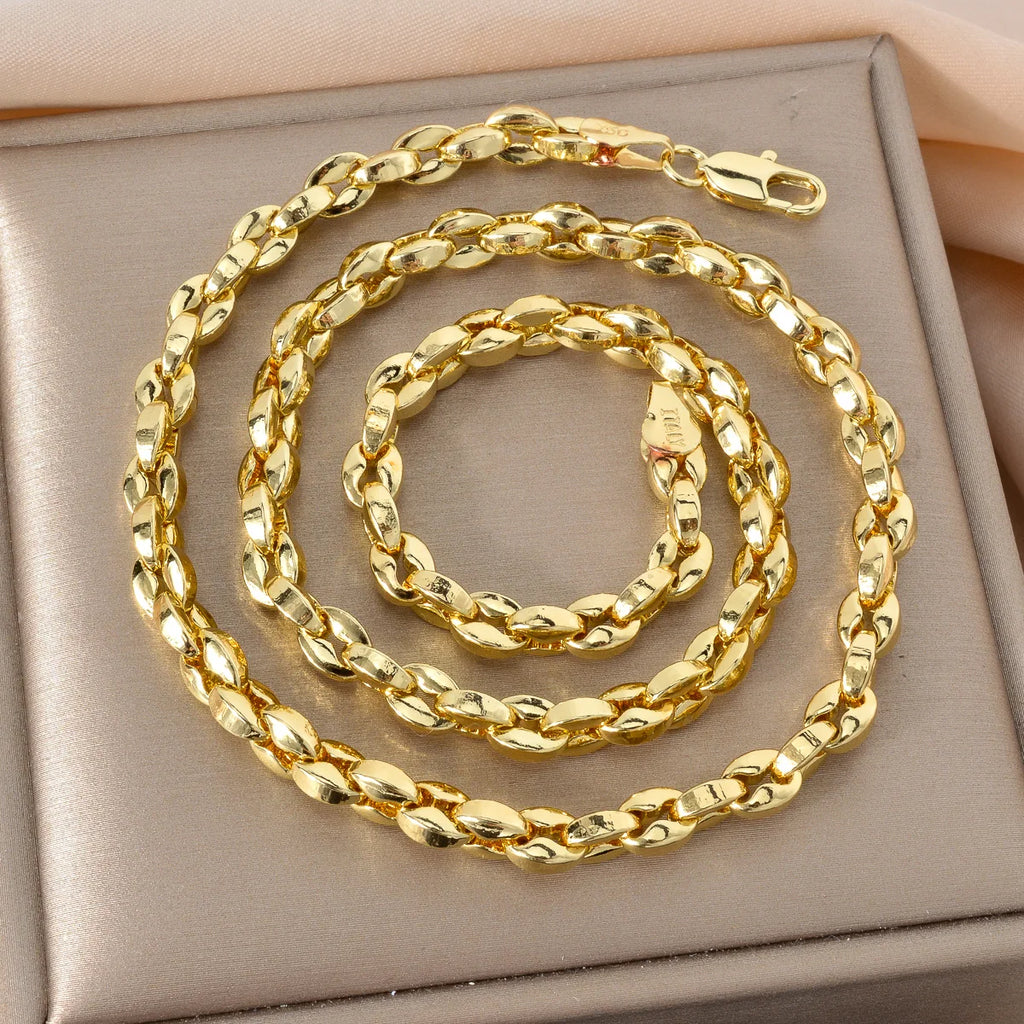 Dubai 18k Gold-plated Women's Necklace Irregularly Interwoven 0.2 Inch Wide Hip-hop Punk Party Wedding Accessory Gifts
