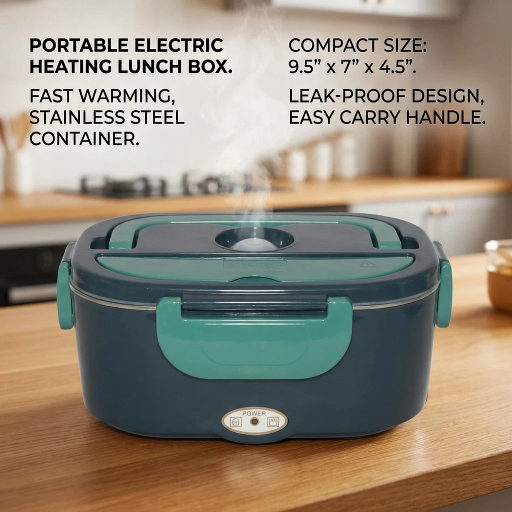 1.5L 60W Electric Portable Lunch Box Food Warmer – Leak-Proof Food Heater for Car or Home, Lunch Heating Microwave for Truckers