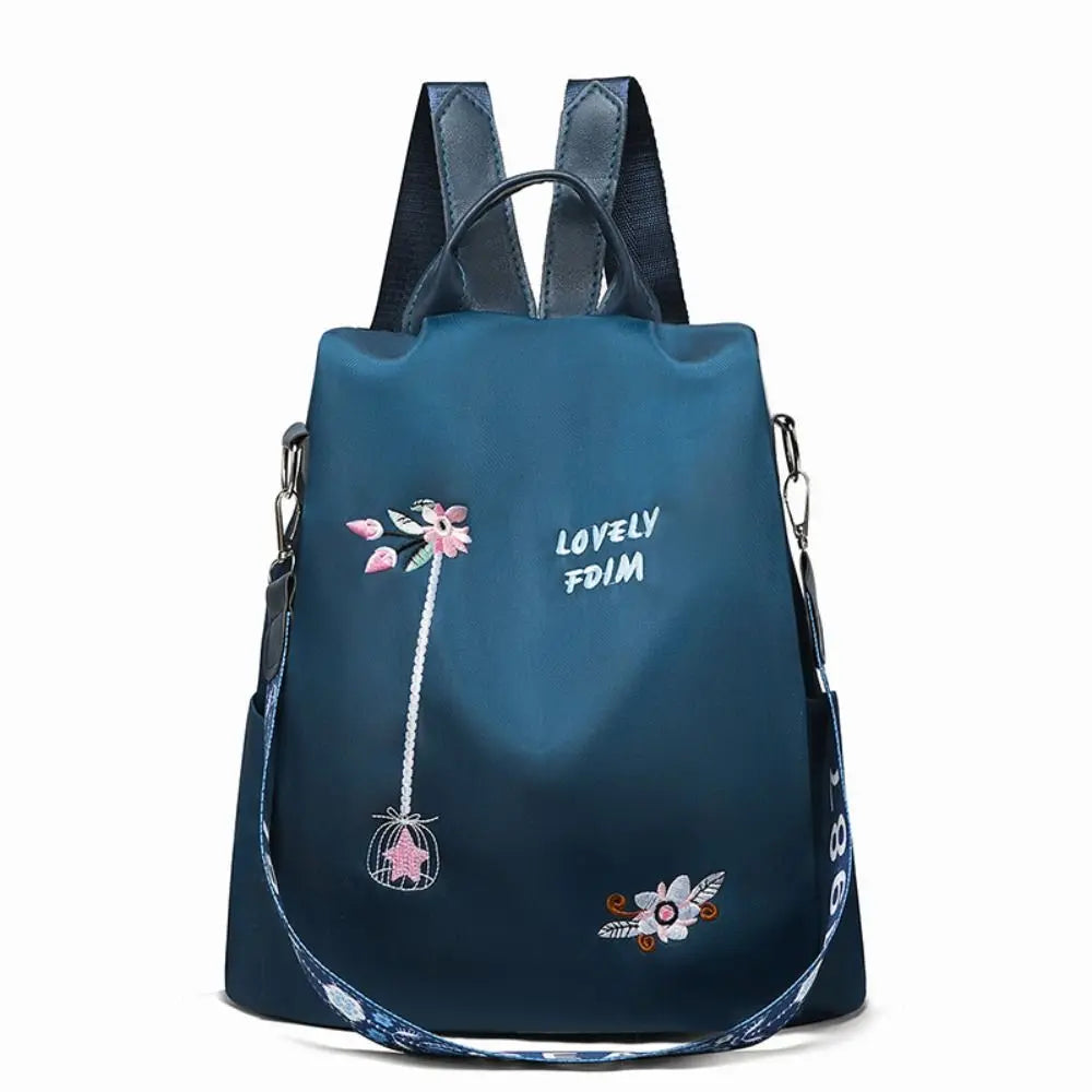 Women Oxford Backpack Casual Embroidery Bag Designer Female Large Capacity Travel Waterproof Handbag Shopping Knaps School Bag