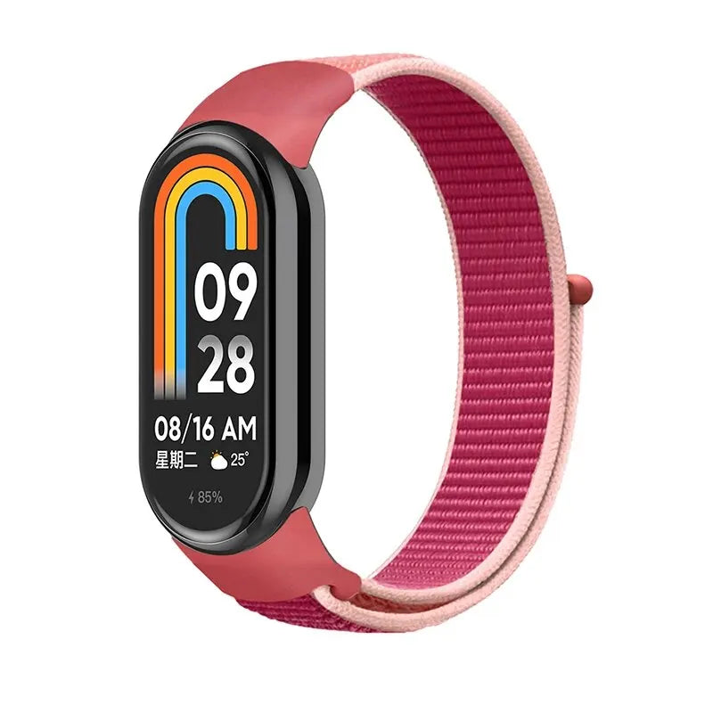 Nylon Loop Strap For Xiaomi Mi Band 8 7 6 5 4 3 Bracelet SmartWatch Wristband Replacement Sport Pulsera Watchband Miband 8 NFC