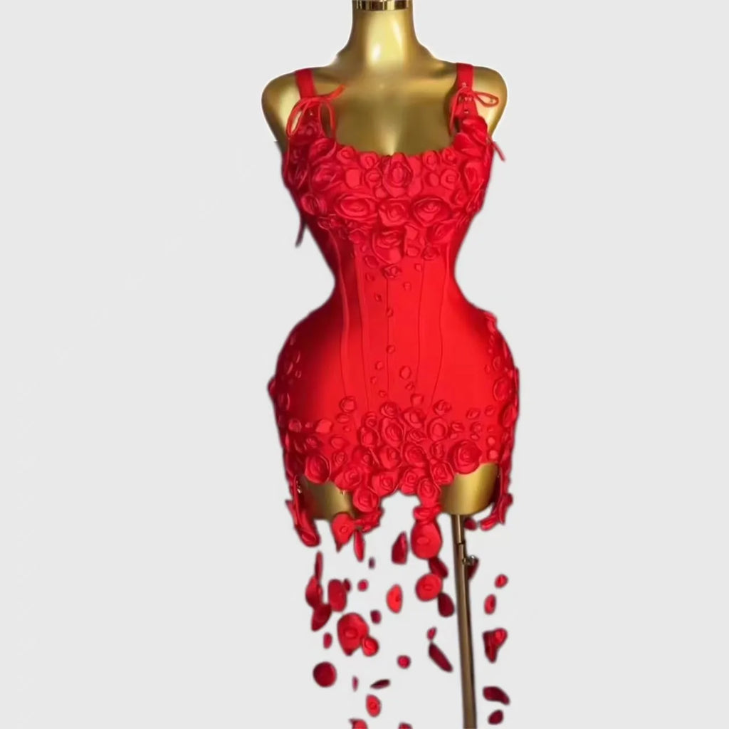 2026 New Bandage Dress Women Sexy Tube Top Sleeveless Floral Waist Elegant Temperament Evening Party Gown