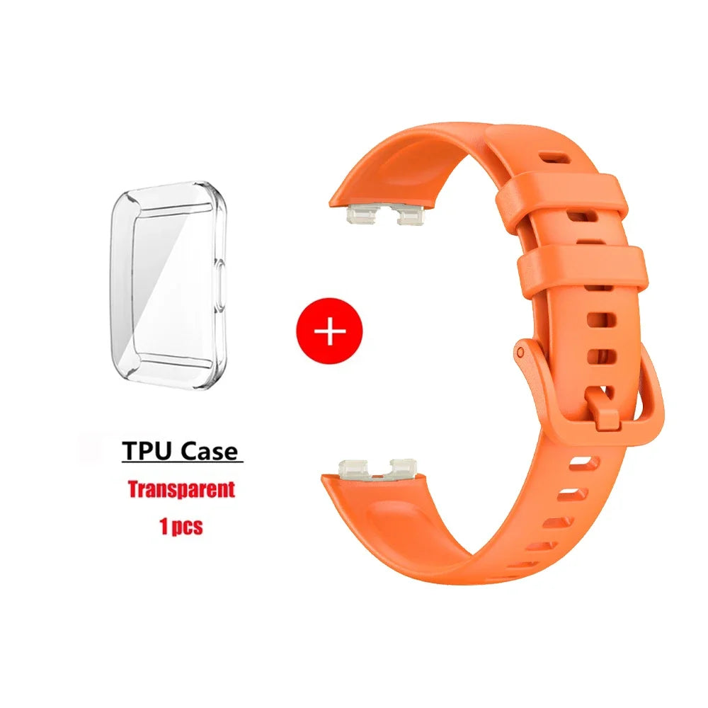 Soft Silicone Strap Case for Huawei Band 10 8 9 Accessories Replacement Bracelet Screen Protector Wristband for Huawei Band9