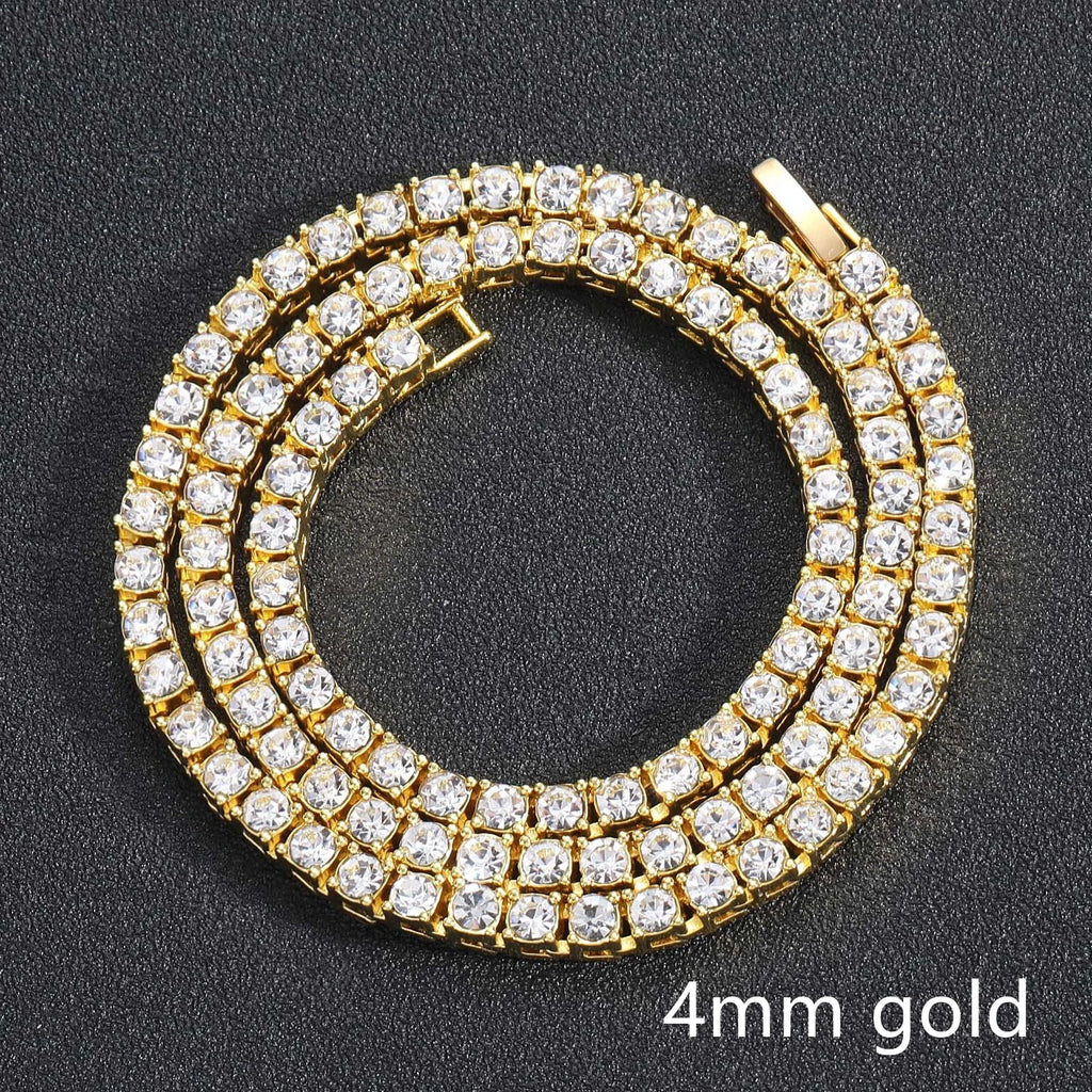 4MM 5MM Bracelet Necklace for Women Men Iced Out Tennis Chain Fashion Hip Hop Chain Jewelry for Men Necklace Accessories