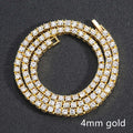 4MM 5MM Bracelet Necklace for Women Men Iced Out Tennis Chain Fashion Hip Hop Chain Jewelry for Men Necklace Accessories