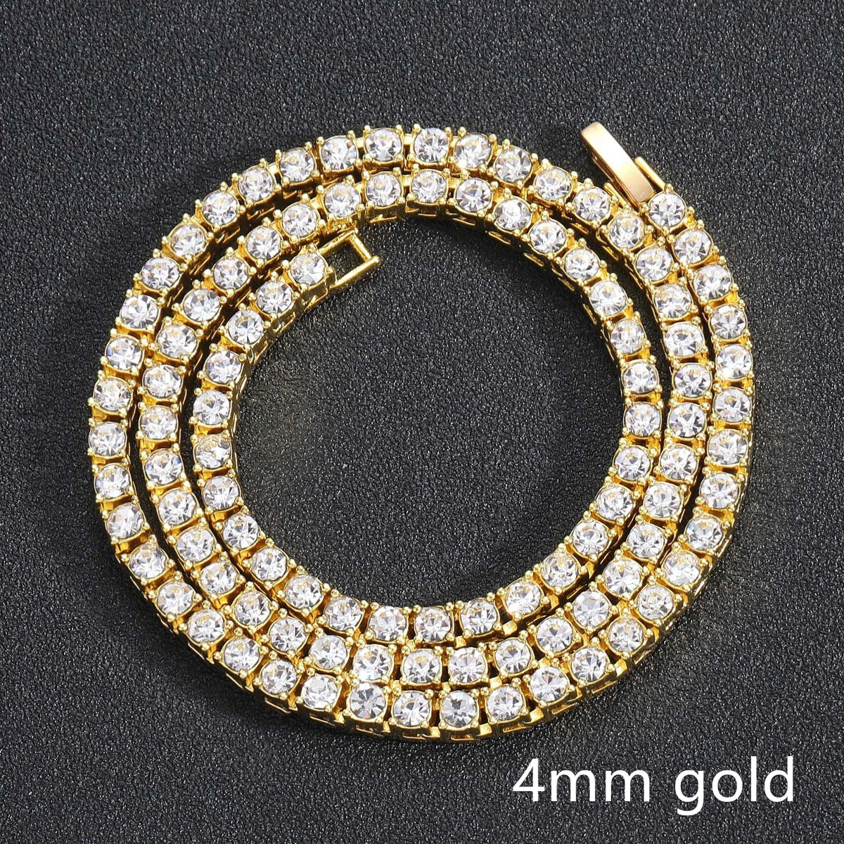 4MM 5MM Bracelet Necklace for Women Men Iced Out Tennis Chain Fashion Hip Hop Chain Jewelry for Men Necklace Accessories