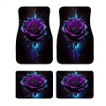 4-Piece rose-patterned car floor mats, non-slip all-season vehicle mats, ideal Christmas gift for cars and SUVs, men and women