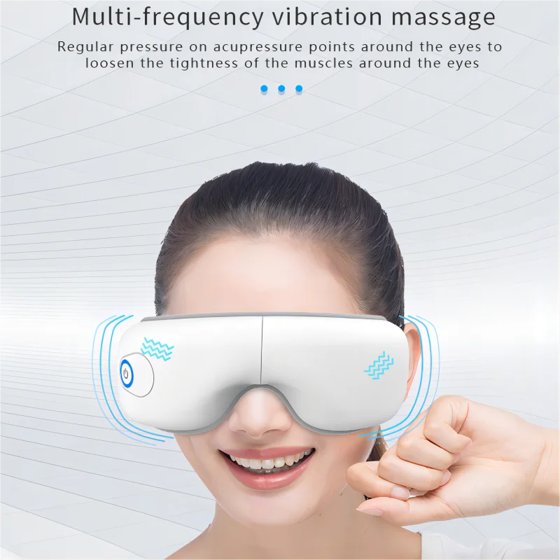 Folding Eye Massager Eye Mask with Bluetooth Music Airbag Compression Eye Care Device Gift for Eye Strain Dry Eye Improve Sleep