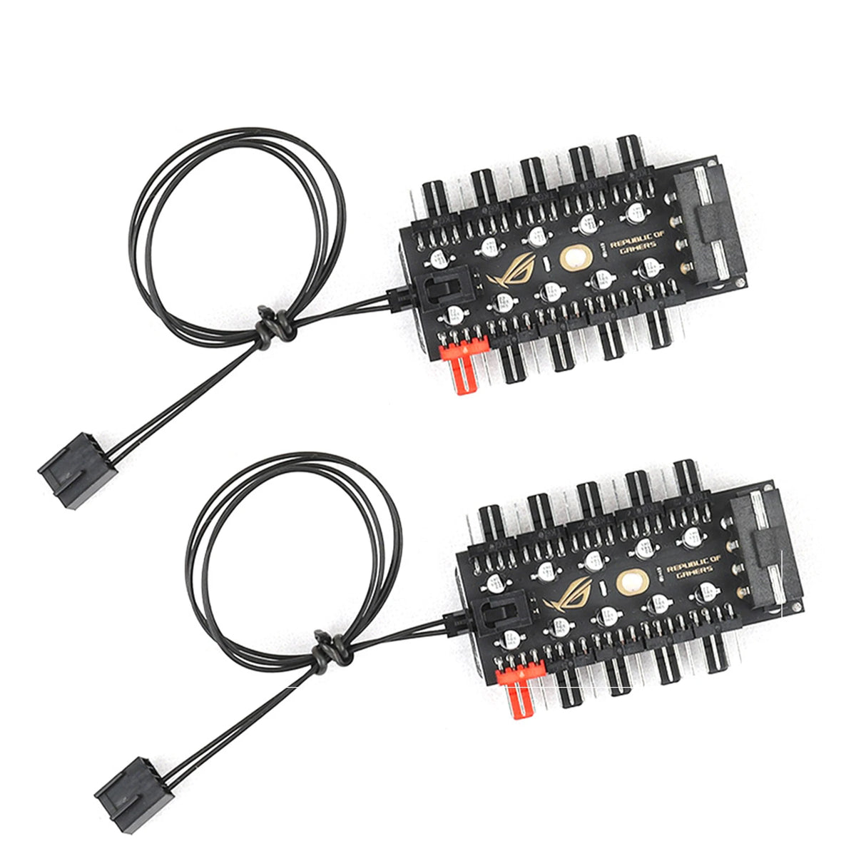 10 Port 12V 4Pin PWM Fan Controller Hub, SATA/IMolex 4PIN Powered PC Fan Splitter for Computer Case Cooling