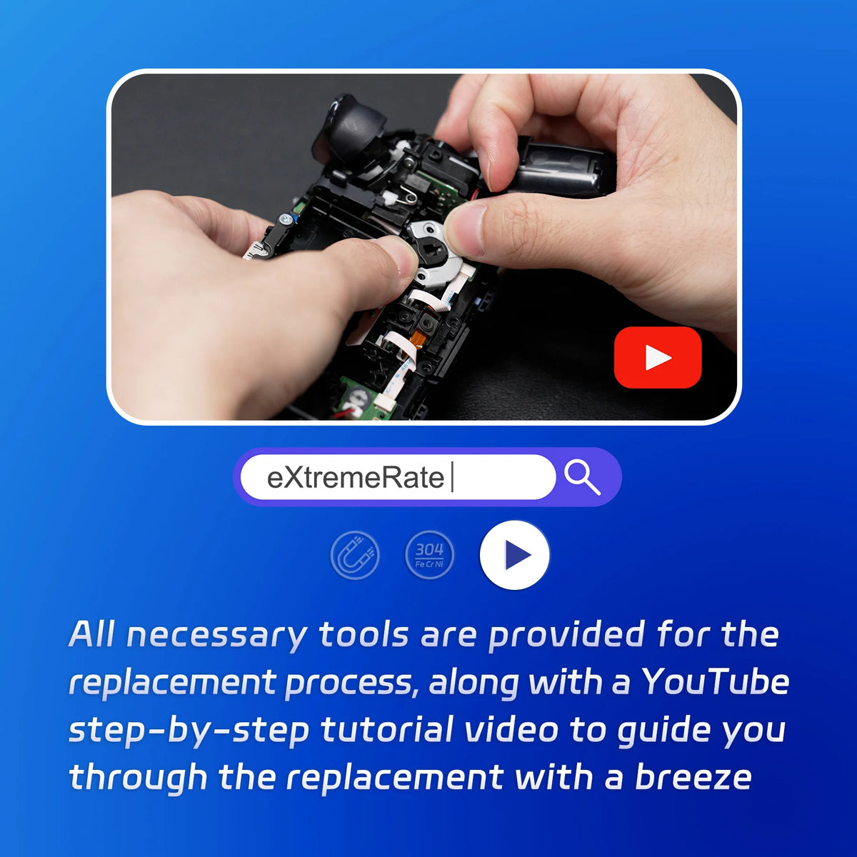 eXtremeRate Back Paddle Replacement Magnetic Module Kit for ps5 Edge Controller, Repair Parts Back Buttons - Without Back Paddle