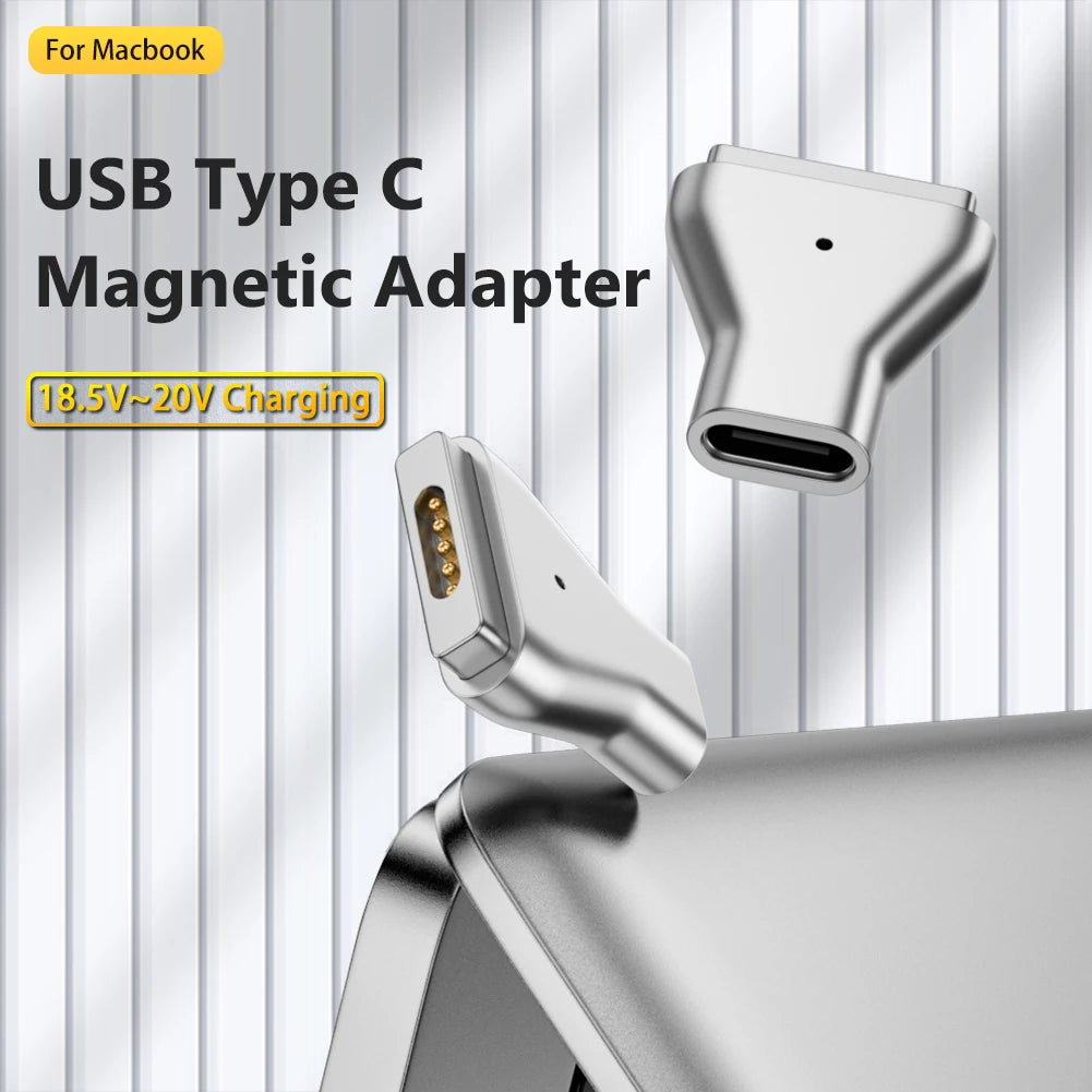 Type C Magnetic USB PD Adapter Connector For Type-C Female to Magnetic 2 USB C Female Magnet Plug Converter for MacBook Air/Pro