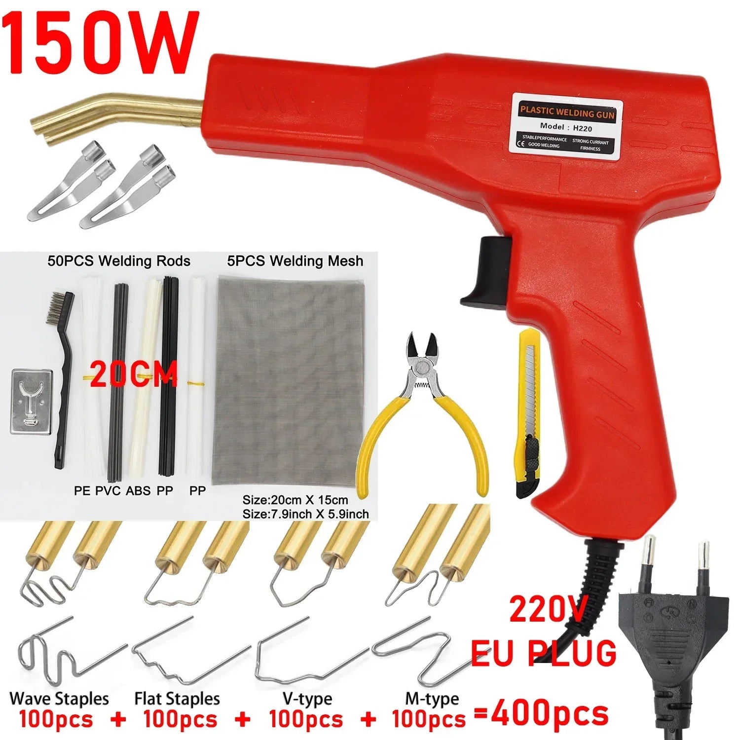 150W High Efficiency Plastic Welding Tool for Hot Stapler Set for Car Bumper Repair