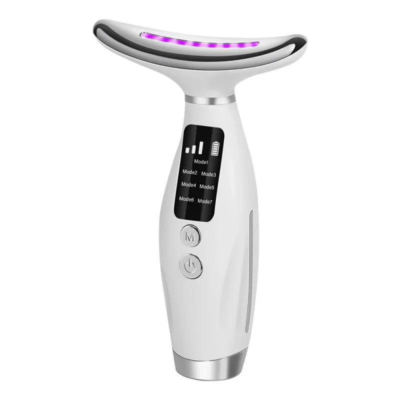 7 Colors LED Photon Therapy Face Neck Beauty Device 7 Modes 3 Levels Vibration Massage Skin Lifting Anti Wrinkle Machine Home Us
