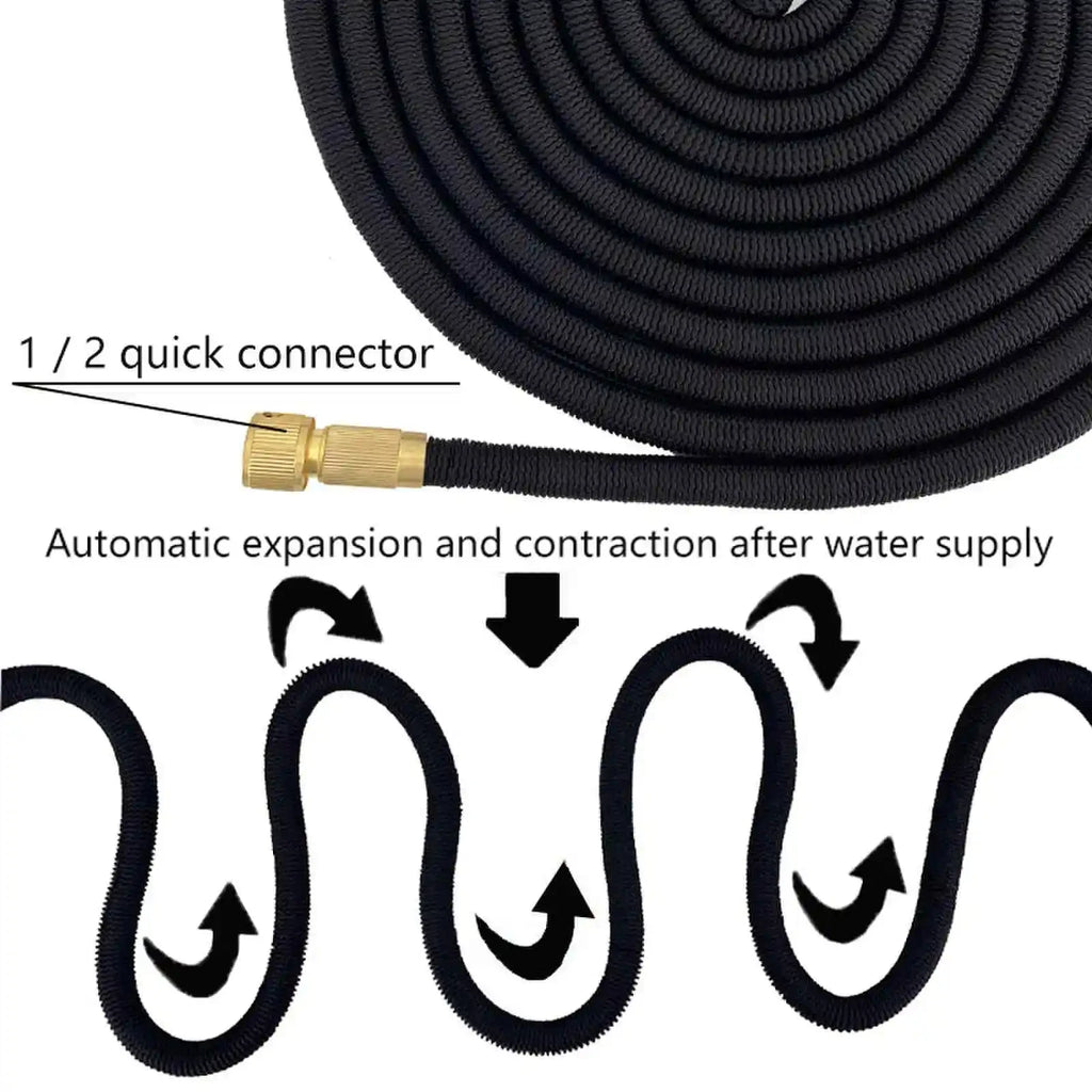 High Pressure Expandable Magic Garden Hose With 3/4 US Joint Sprinkler Nozzle For Watering Cleaning