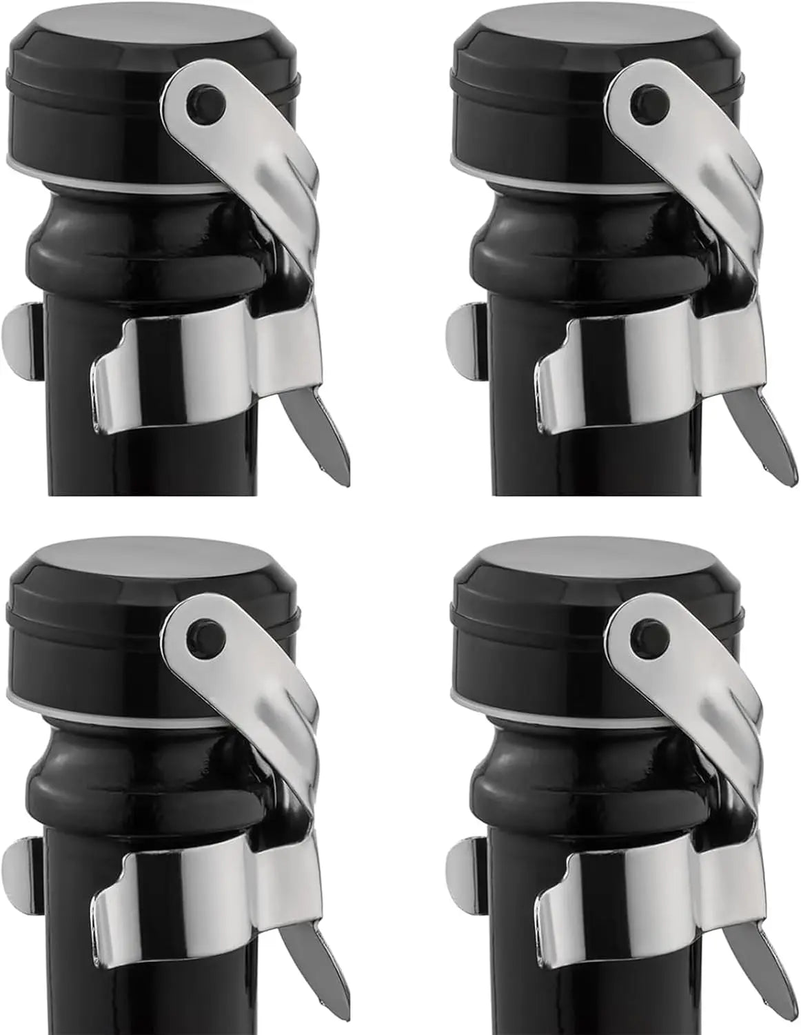 Champagne&Wine Bottle Stoppers Stainless Steel with Food Grade Silicone Leak Proof Keep Fresh Reusable Saver Prosecco Sparkling