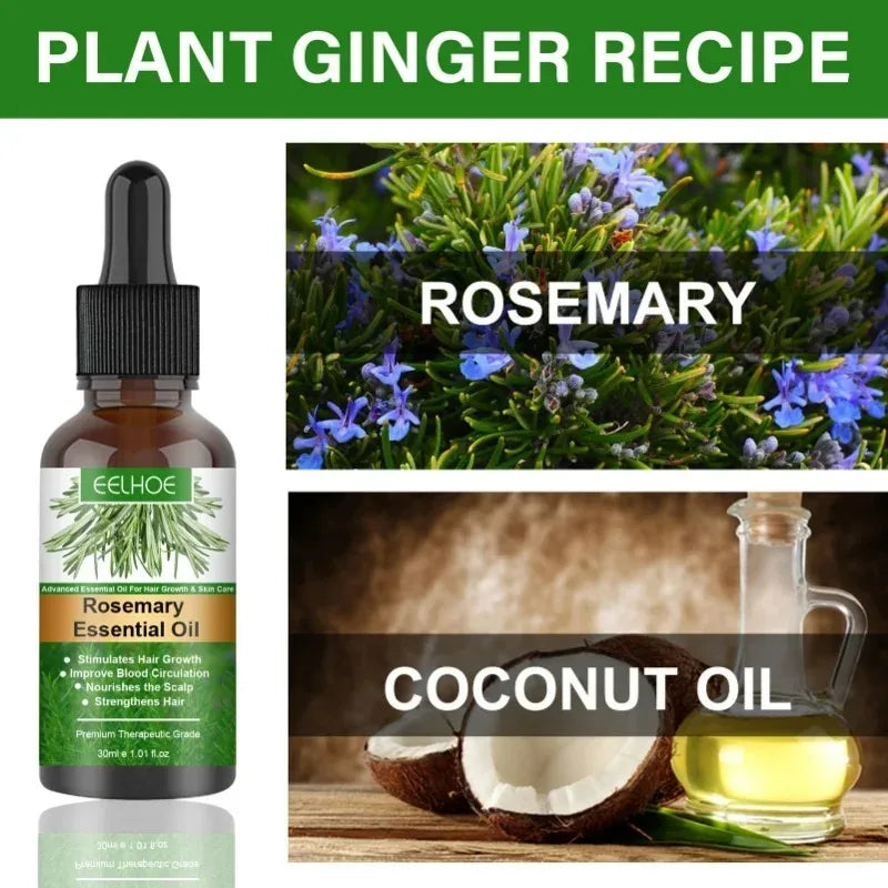 Rosemary Hair Growth Oil Natural Hair Care Serum Anti Hair Loss Scalp Treatment Repair Damaged Hair Stimulate Hair Follicles Thi