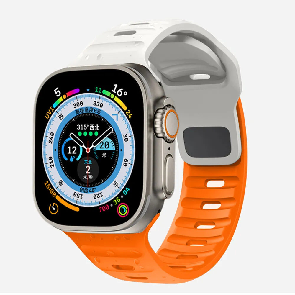 Sport Strap For Apple Watch Ultra band 49mm 45mm 46mm 44mm 42mm 41mm Silicone Air hole Bracelet iWatch Serie 11 10 9 8 7 6 SE