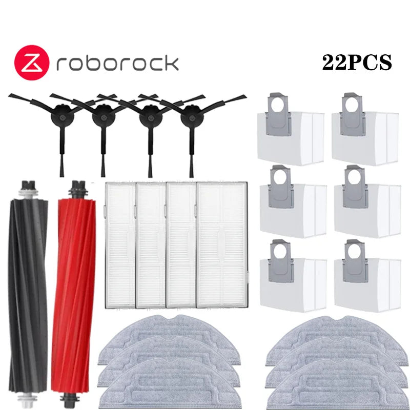 Roborock S8 Pro Ultra S8+ Robot Vacuum Spare Parts Main Side Brushes Mop Cloths HEPA Filters Dust Bags Accessories