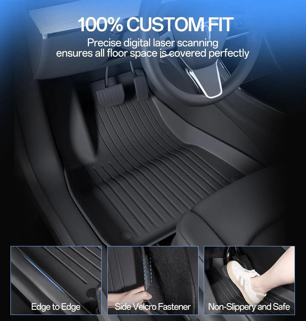 Car Floor Mats For Tesla Model 3 2018 2019 2020 2021 2022 Premium All Weather Anti-Slip Waterproof TPE Floor Liners Mat Pads