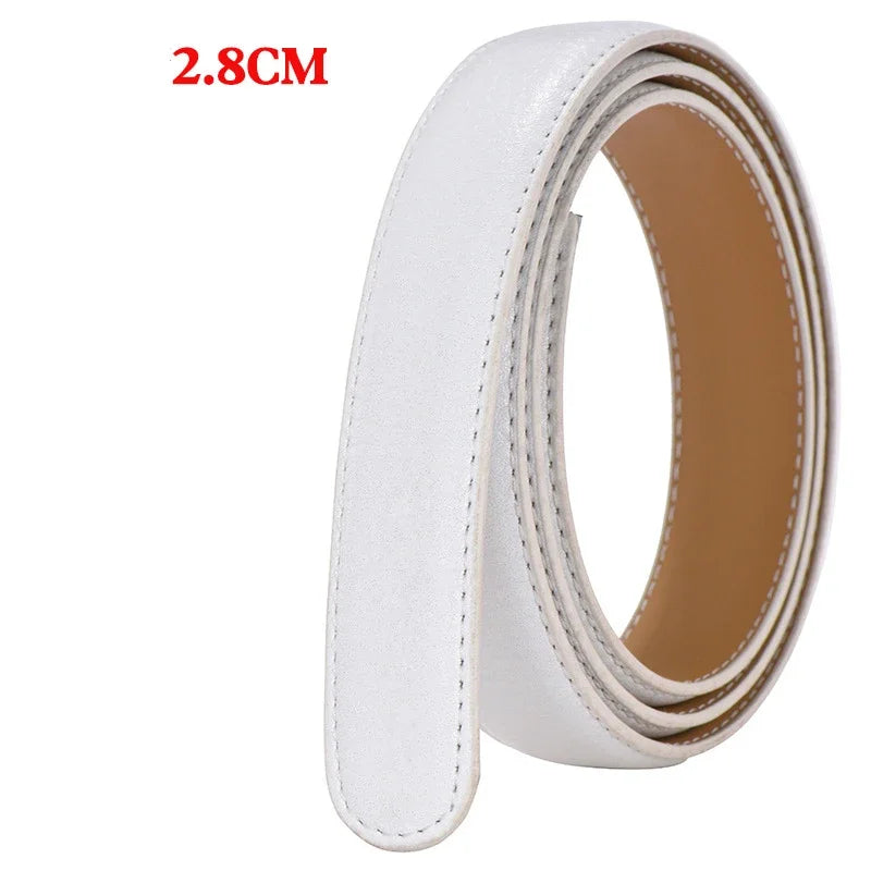 Belt Body No Buckle for Automatic Buckle 2.4 2.8 3.0 3.5cm Width Leather Belts Straps Without Buckle for Men Women 4 Size Wide