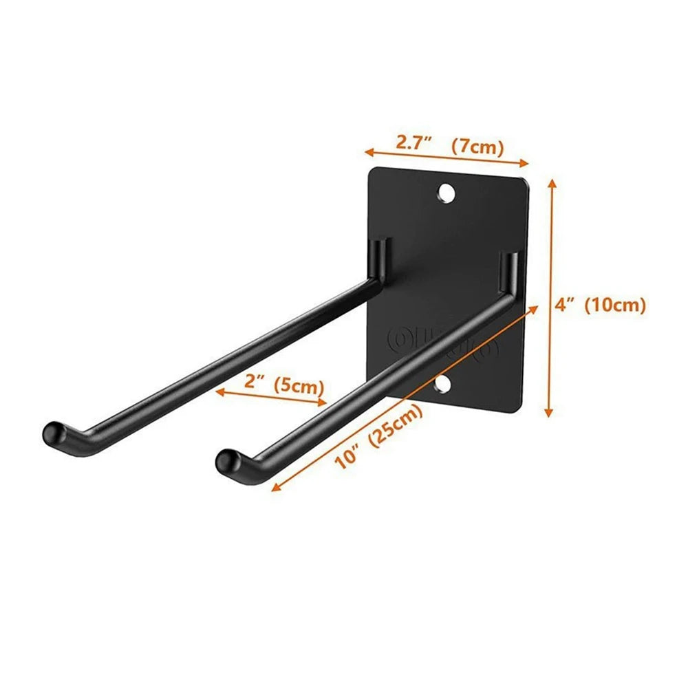 Garden Tool Organizer Wall Mounted Heavy Duty Garage Storage Rack Shovel Rake Holder Space Saving Rustproof Black Iron Hanger