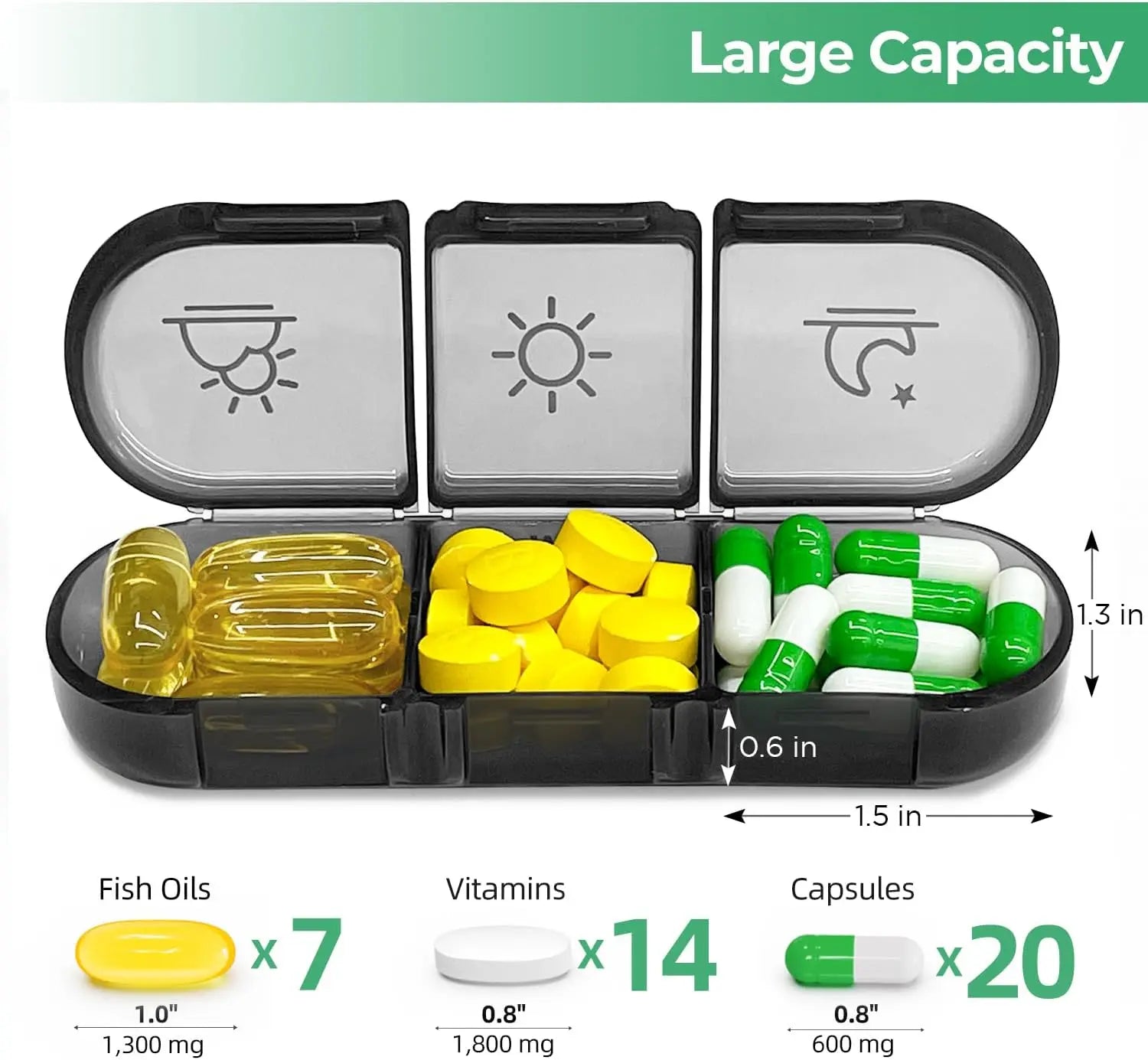 Pill Box Case 7 Day Weekly Medicine Storage Box Double Row 14grid Tablte Dispenser Organizer Open Lid First-Aid Kit Container