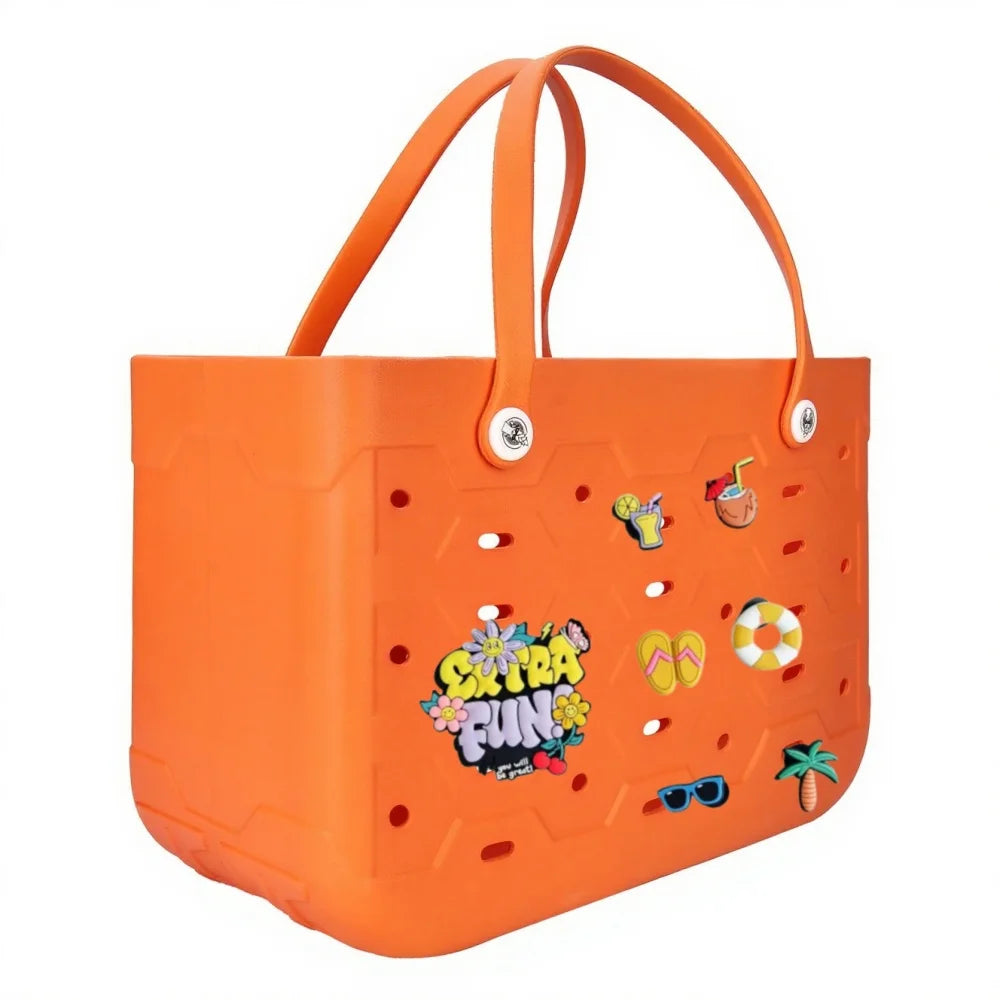EVA Large Tote Bag Beach Storage 2 in 1 Waterproof Lightweight Travel Handbag for Women