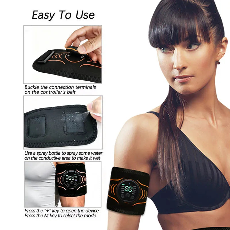 Smart Muscle Stimulator Arm Trainer Muscle Toner Arm Shaping Slimming Massager Home Gym Fitness Equiment  USB Recharge