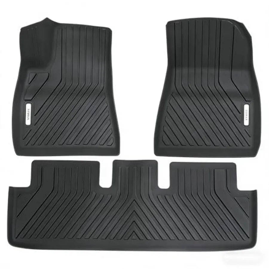 All Weather Floor Mat for 2019-2023 Tesla Model 3, TPE Car Mat Full Set 1st 2nd Row All Weather Protection Anti-Slip Waterproof