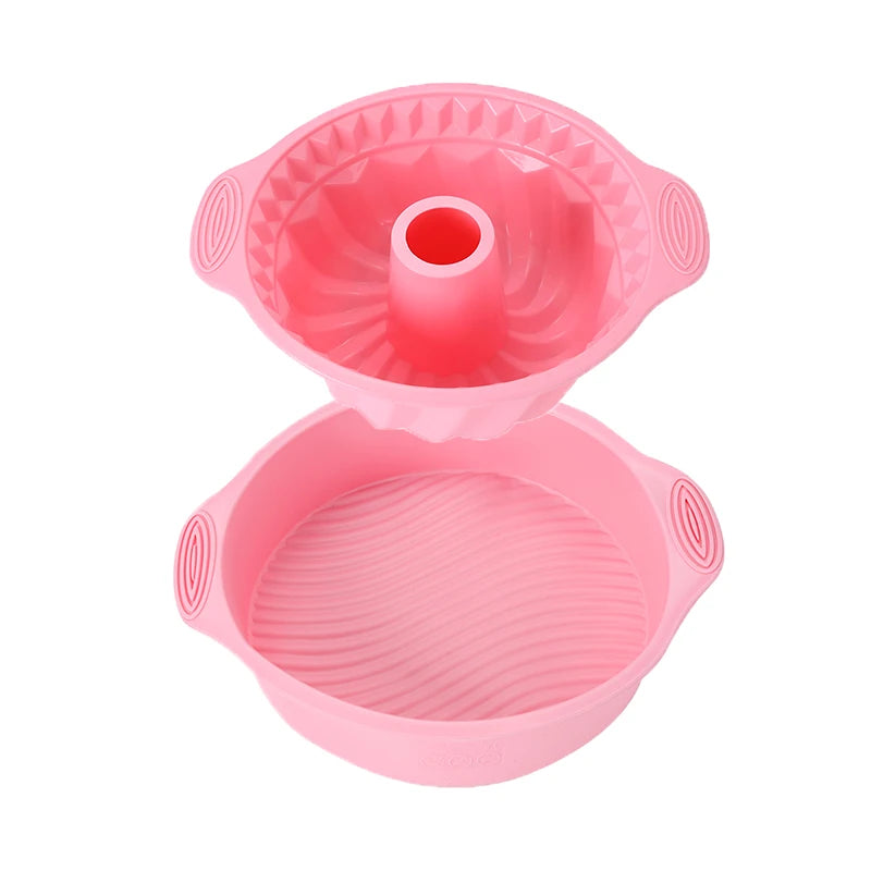 FAIS DU Pink Nonstick Silicone Bakeware Set Baking Cake Pan for Pastry Cake Muffin Cupcake Bread Molds Baking Accessories Tools