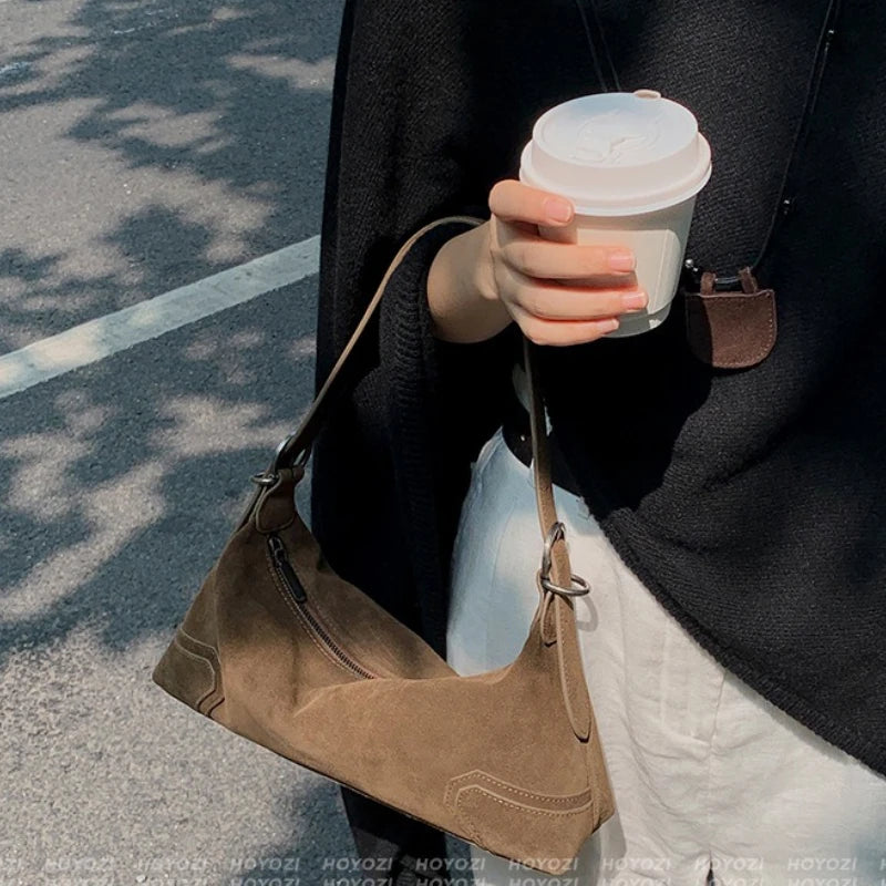 Crossbody Bags for Women Shoulder Bag Velvet Retro Soft Leather Frosted Armpit Bag Purse and Handbags Designer Bags Сумка Жіноча