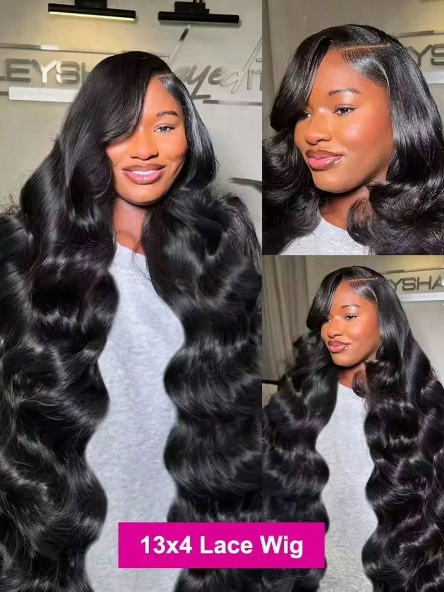 40 42Inch 200% Density  Wigs Human Hair Pre Plucked Pre 13x4 HD Lace Wigs Body Wave Lace Front Wigs Human Hair For Women Natural Black