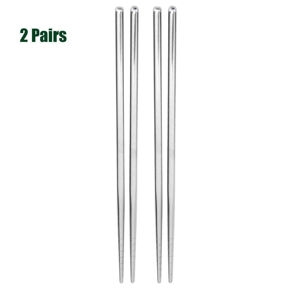 1-5 Pair Stainless Steel Chopsticks Metal Chop Sticks Tableware Silver Gold Multicolor Wedding Party Festival Supplies