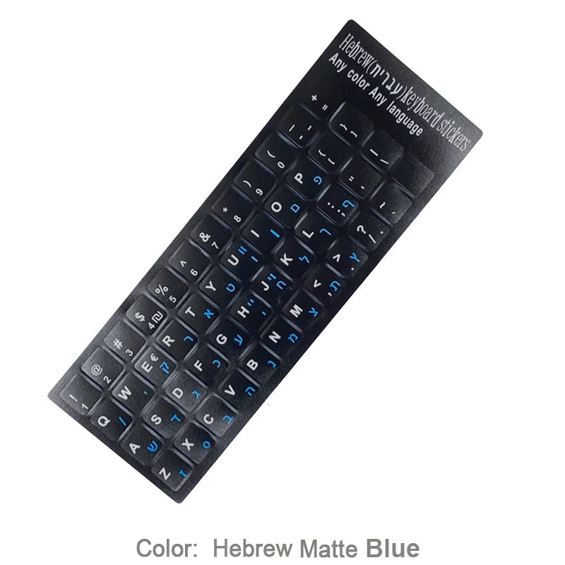 SR Standard Matte 3 in 1 Hebrew 15 Kinds Keyboard Stickers Language English Russian Letter Film for PC Laptop Accessories