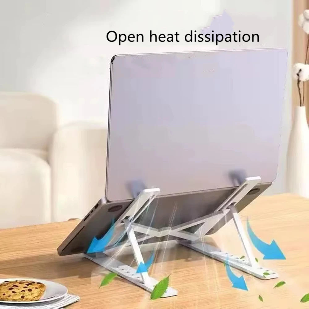 Foldable Laptop Stand Cooling Notebook Bracket Adjustable Ergonomic Laptop Support Base Holder Laptop Tablet Accessories Stands