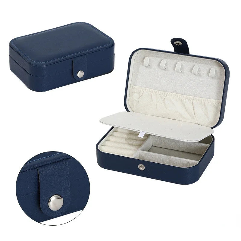 2024 Portable Jewelry Box Jewelry Organizer Display Travel Jewelry Case Boxes Button Leather Storage Zipper Jewelers
