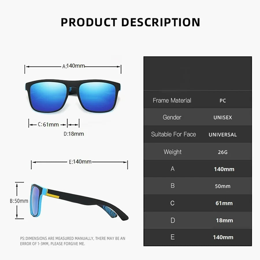 14 PCS Fashion Vintage Square Sunglasses Men Women Fishing Driving Man Luxury Brand Designer Sun Glasses Retro Eyewear UV400
